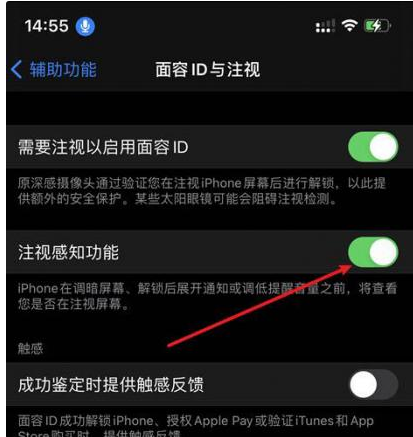 平果苹果14维修网点分享iPhone14注视感知功能有什么用 